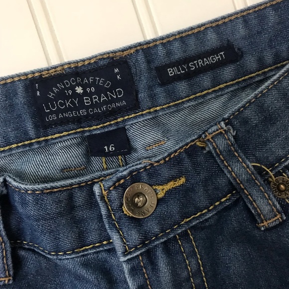 Lucky Brand Billy Straight Jeans Kids 16 - Picture 3 of 5